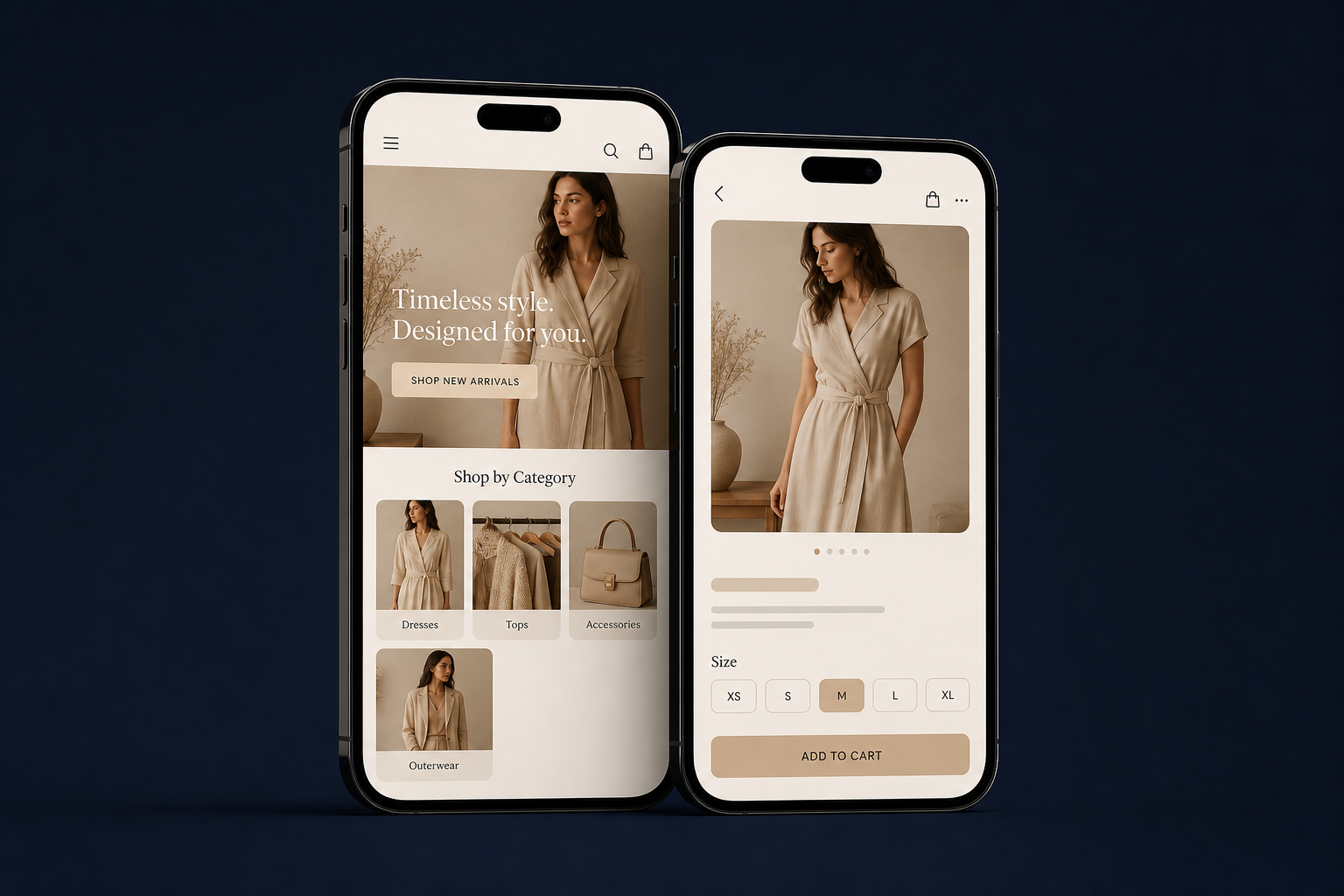 Poglądowy mockup mobilny sklepu — do podmiany