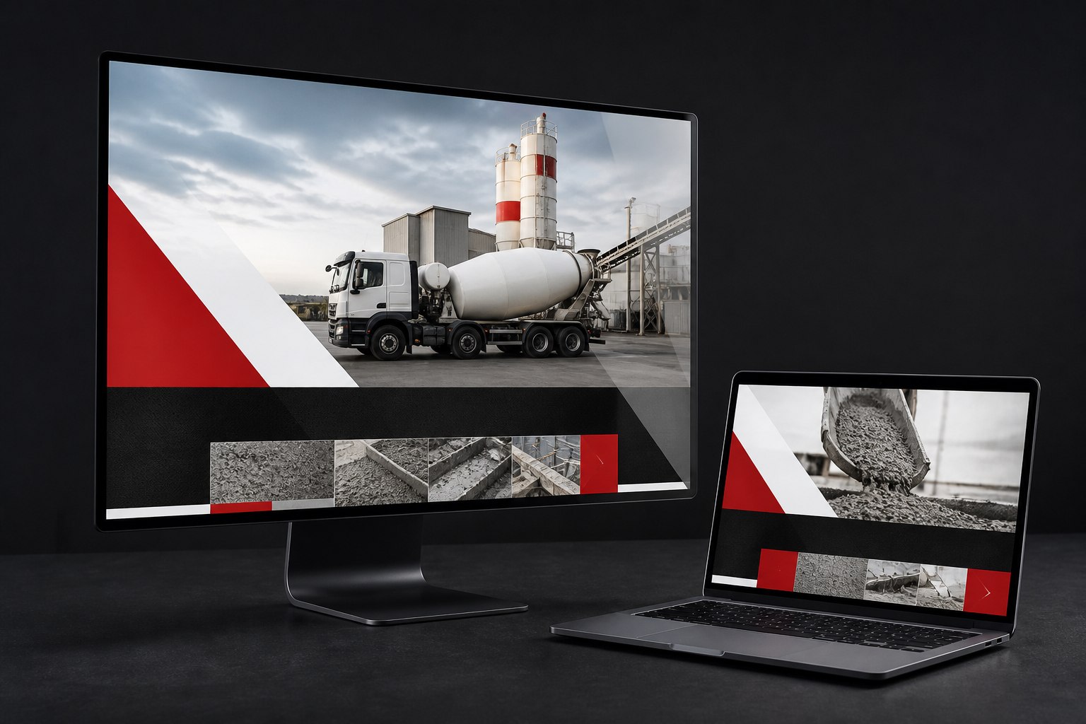 Poglądowy mockup strony internetowej Solid Beton