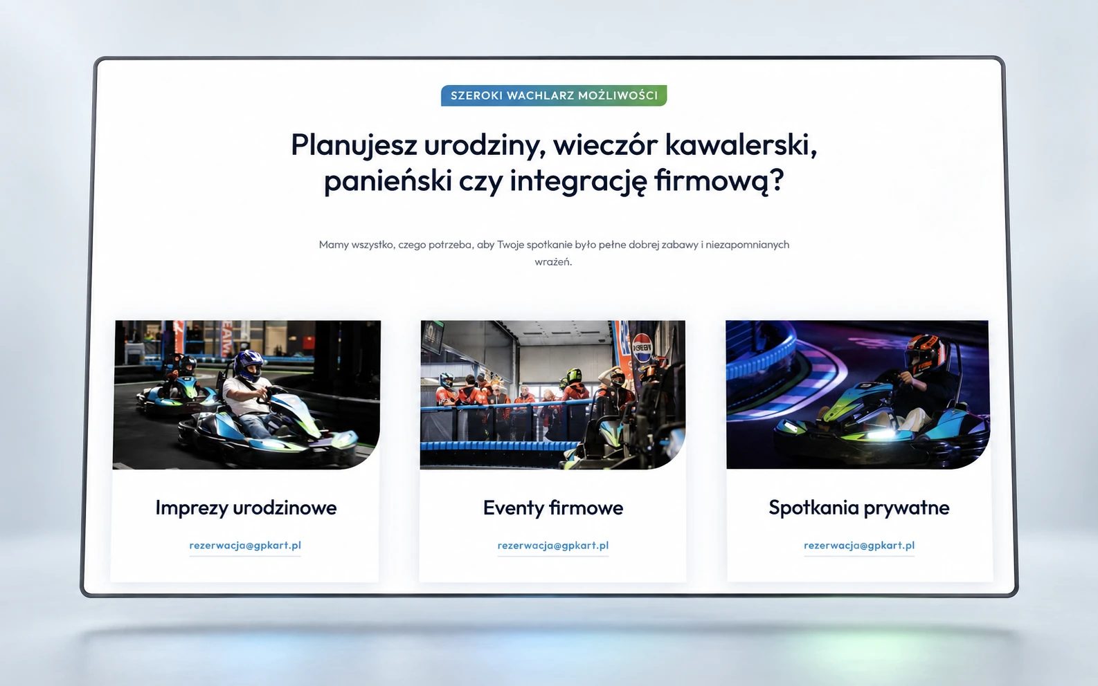 GP Kart — Oferta na różne okazje (mockup)