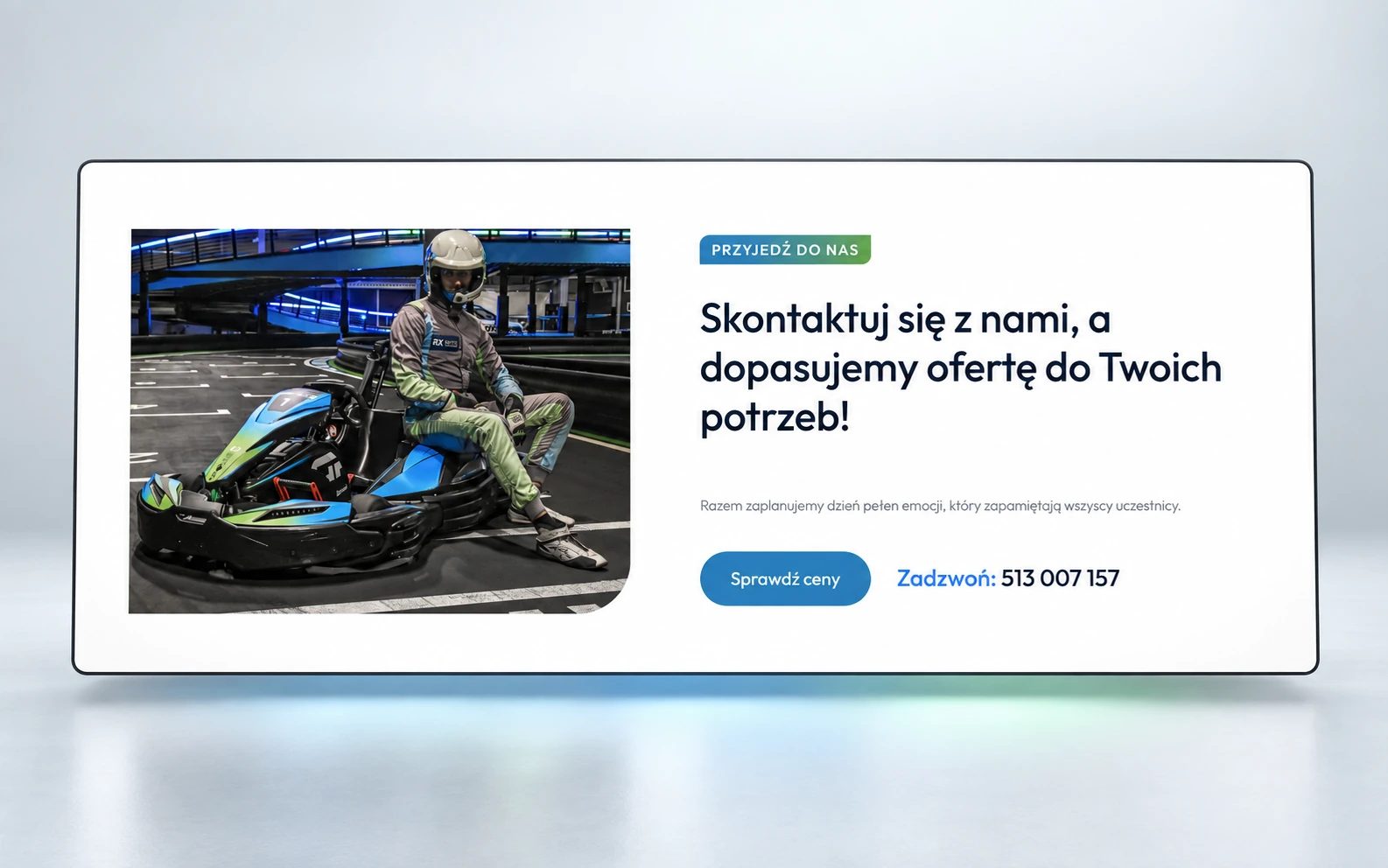 GP Kart — Kontakt i cennik (mockup)