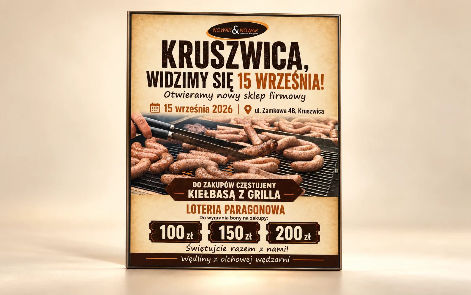 Nowak & Nowak — Otwarcie sklepu w Kruszwicy (mockup)