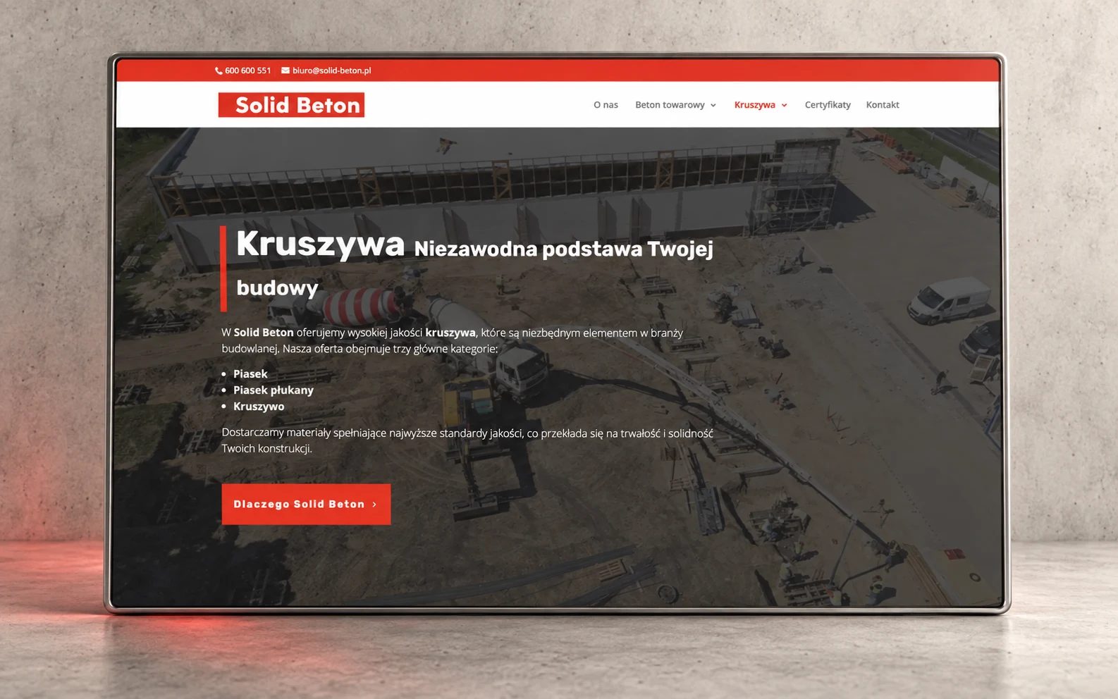 Solid Beton — Kruszywa (mockup)